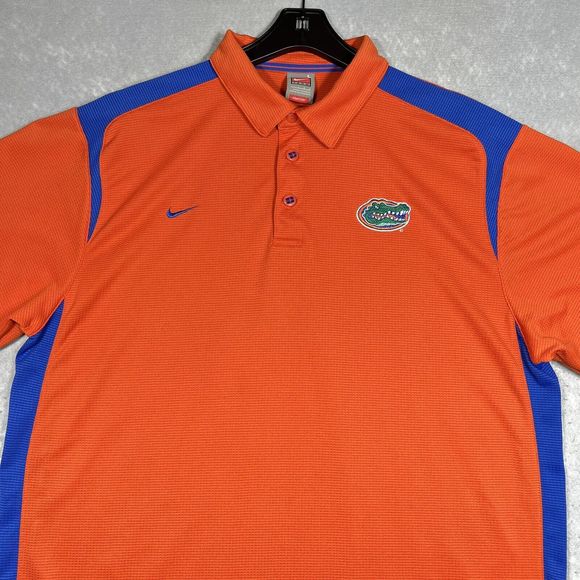 VTG Florida Gators Nike Fit Dry Polo Shirt Mens Large Orange Stadium Waffle Knit - Picture 4 of 14